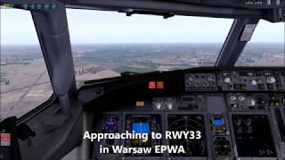 Approaching to RWY33 EPWA Warsaw, 737-800