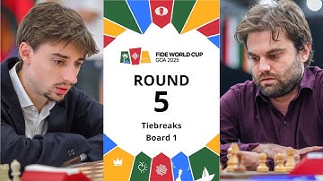 Daniil Dubov – Sam Shankland 🇺🇸 | FIDE World Cup 2025 | Round 5 | Tiebreaks | Board 1