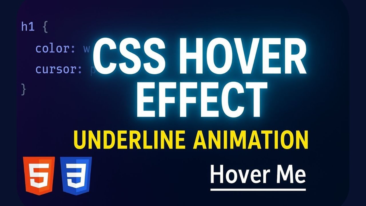 CSS Hover Effect Tutorial | Text Underline Animation Using HTML & CSS ...