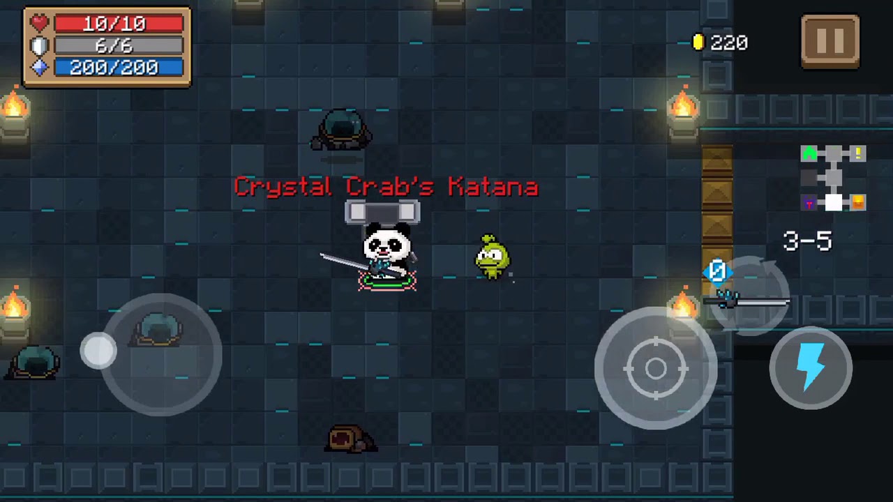 [Soul Knight] Snow Fox Rose Gold & Crystal Crab’s Katana Gameplay