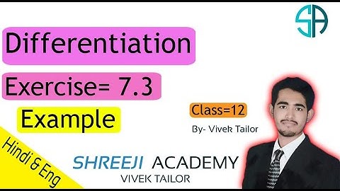 Differentiation/chapter7/exercise7.3(example 14&15)/class12/rbse/maths/By: Vivek Tailor