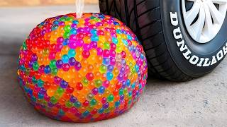 Crushing Experiments Video! &Car vs Crunchy Color Giant Toothpaste Balloons & Soft Things By Car 3 screenshot 3