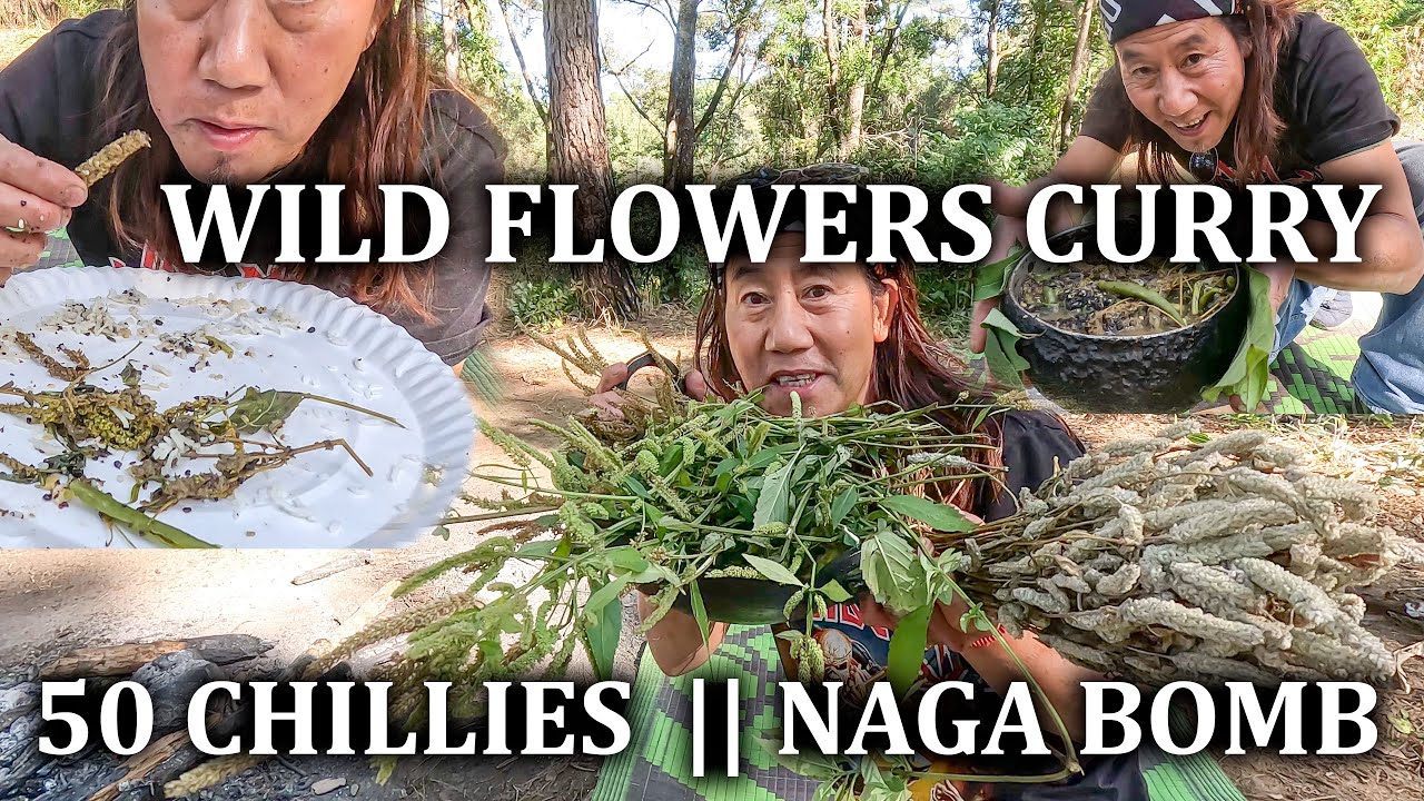 50 Chillies Wild Flowers Curry || Naga Heat.