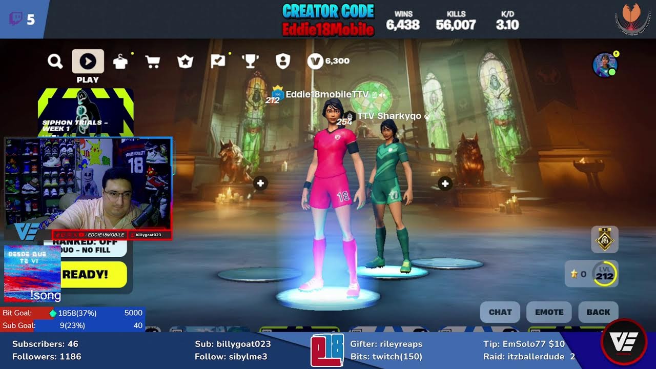 Longest Active Fortnite Mobile Player (Live on Twitch) !leaderboard | UseCode:Eddie18mobile 