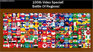 100th video special! Battle Of Regions countryballs marble race in Algodoo