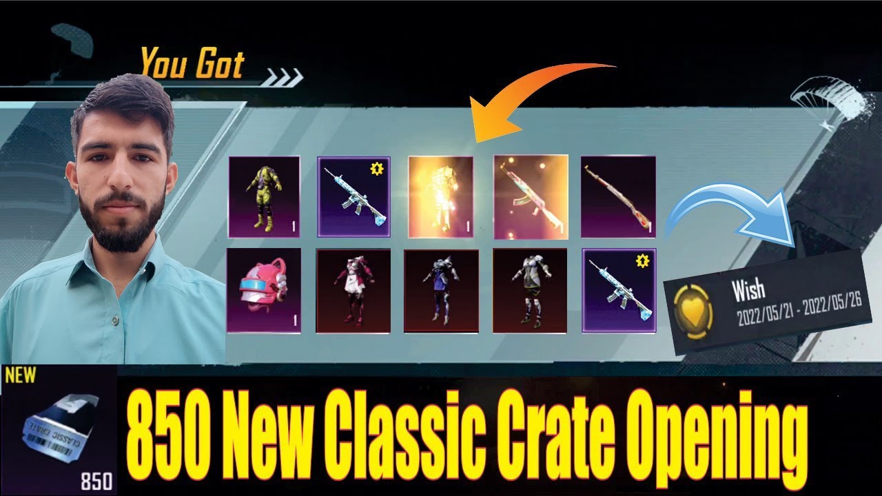 PUBG Mobile New Wish Classic Crate Opening | 850 Classic Crate Opening | BGMI New Classic Crate Open