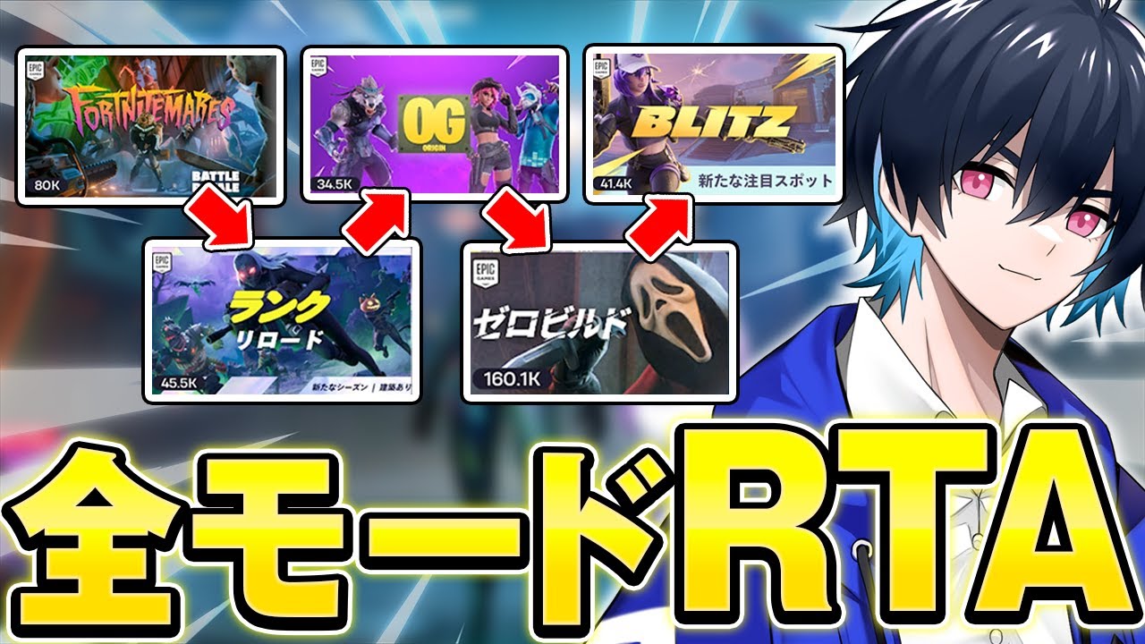 【RTA】プロゲーマーの全モードクリアチャレンジ！【フォートナイト/Fortnite】