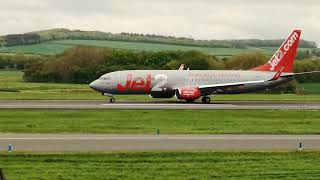 Jet2 737-8AS G-DRTZ taking of at Prestwick Airport Scotland 7-4-24