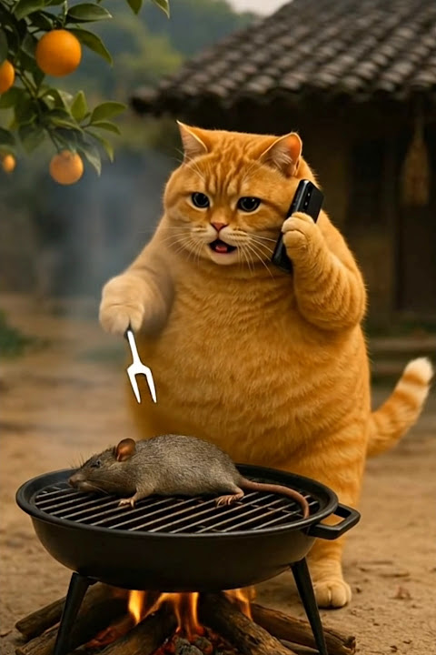 Cooking a Rat for Her Darling! 😳🔥 | Realistic Cat Video | fat cat Shorts