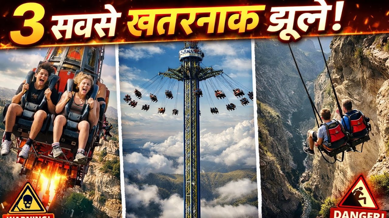 😱तीन सबसे खतरनाक झूले यह वीडियो आप लोगों के लिए जरूर देखें 😱 teen sabse Khatarnak jhule 😱