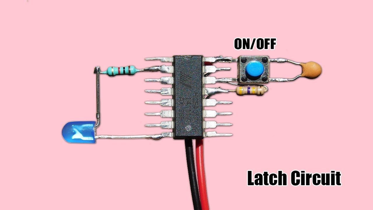 Simple One Button Push On Push Off Circuit | Latch Circuit - YouTube