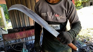 KNIFE MAKING - MOST INTERESTING BILLHOOK KNIFE FORGING PROCESS / Homemade Bill Hook