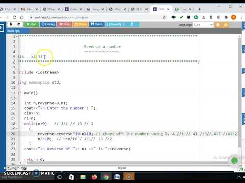 Reverse a number | Reverse a digits | Reverse a digits in C++ | C++ ...