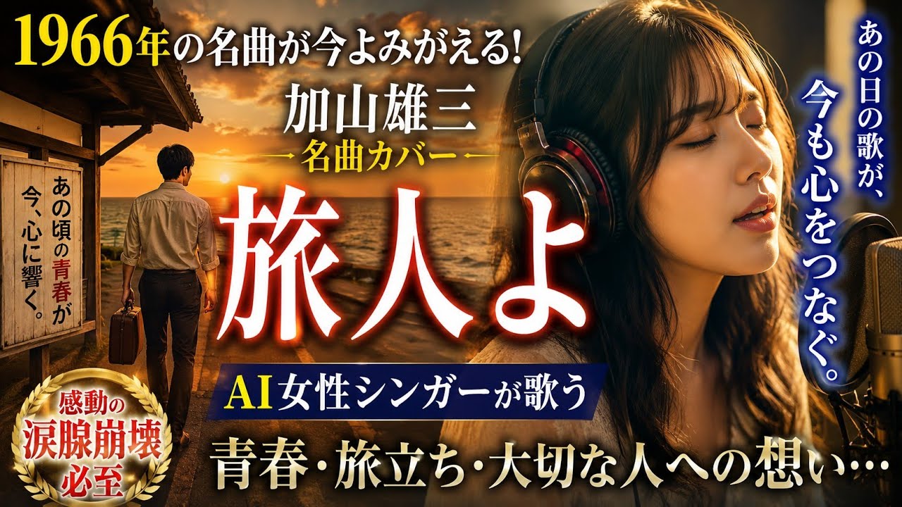 😭🎤【涙腺崩壊】1966年の青春が今、蘇る――AI女性シンガーが歌う『旅人