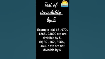 Test of divisibility by 5 || Divisibility test without long division || Shorts