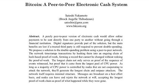 Bitcoin: A Peer-to-Peer Electronic Cash System