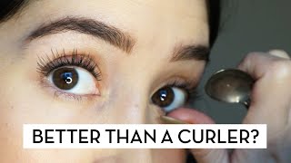 you need to start curling your lashes with a spoon