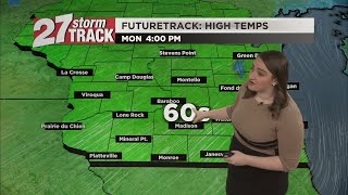 Sunny Sunday, much warmer tomorrow ahead of mid-week rain chances