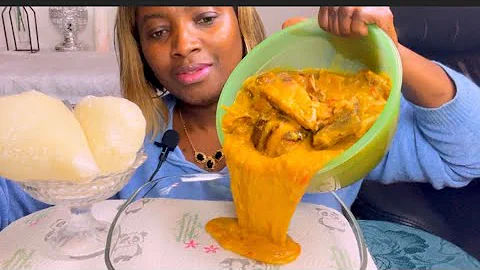 Asmr mukbang ogbono soup with Fufu /Eating show no talking