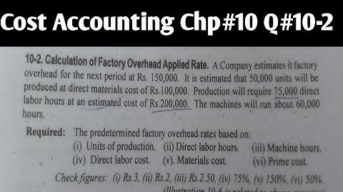 Cost Accounting|| Chp#10 || Question#10-2 || Bcom||Bcom hons || Prof.Zafar || Sohail Afzal