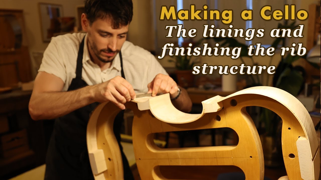 Making a CELLO | The LININGS and FINISHING of the ribs- 2025 Giuseppe Guarneri Filius Andreae model