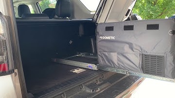 5th gen 4Runner with a Dometic CFX35W on a DFG Offroad fridge slide fitment with the privacy cover