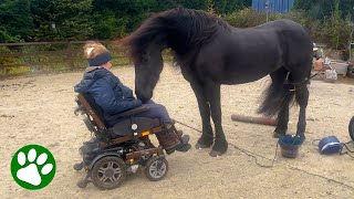 Paralyzed woman drives horse