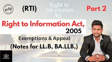 Exemptions & Appeals in RTI | Section 8 Explained | Penalties & Key Provisions in Tamil