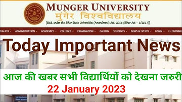 Munger university Today News/PG Semester-3 practical exam/ Part-2,Part-1 , Backlog Exam Form 2023