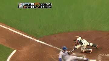 LAD@SF: Panda fields, fires to Posey to save run