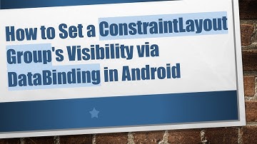 How to Set a ConstraintLayout Group