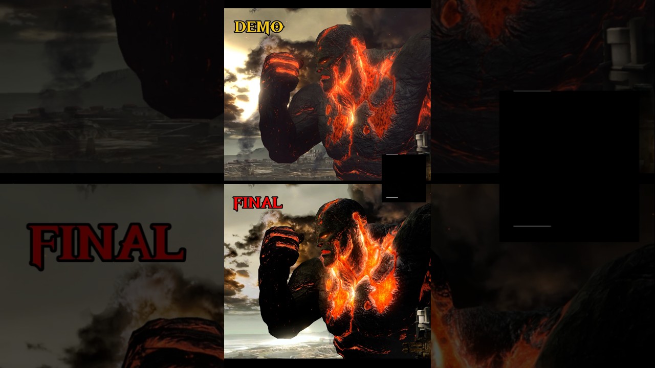 God of War 3 Demo vs Final Product Perses Lava Titan Graphics Comparison
