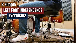 8 Simple Left Foot Independence Exercises You Should Be Doing! (Practice Aid Video)