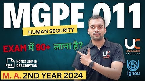 MGPE-011 IGNOU Human Security | Important Questions-Answers| Exam Preparation 2024 | Unimark Classes