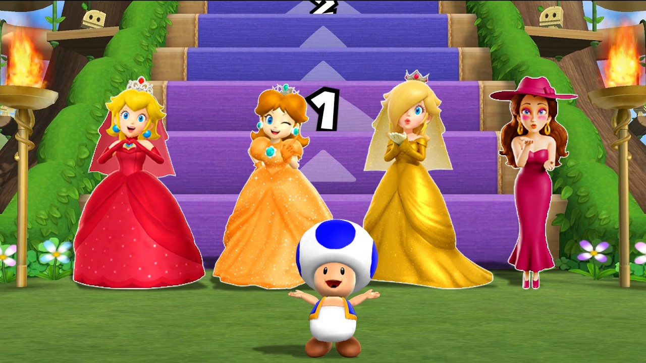 【マリオパーティ9】かちぬきバトル + ボスゲートバトル！華麗なる戦い！ピーチ vs デイジー vs ロゼッタ vs ポリーン！4K UHD (2160P)