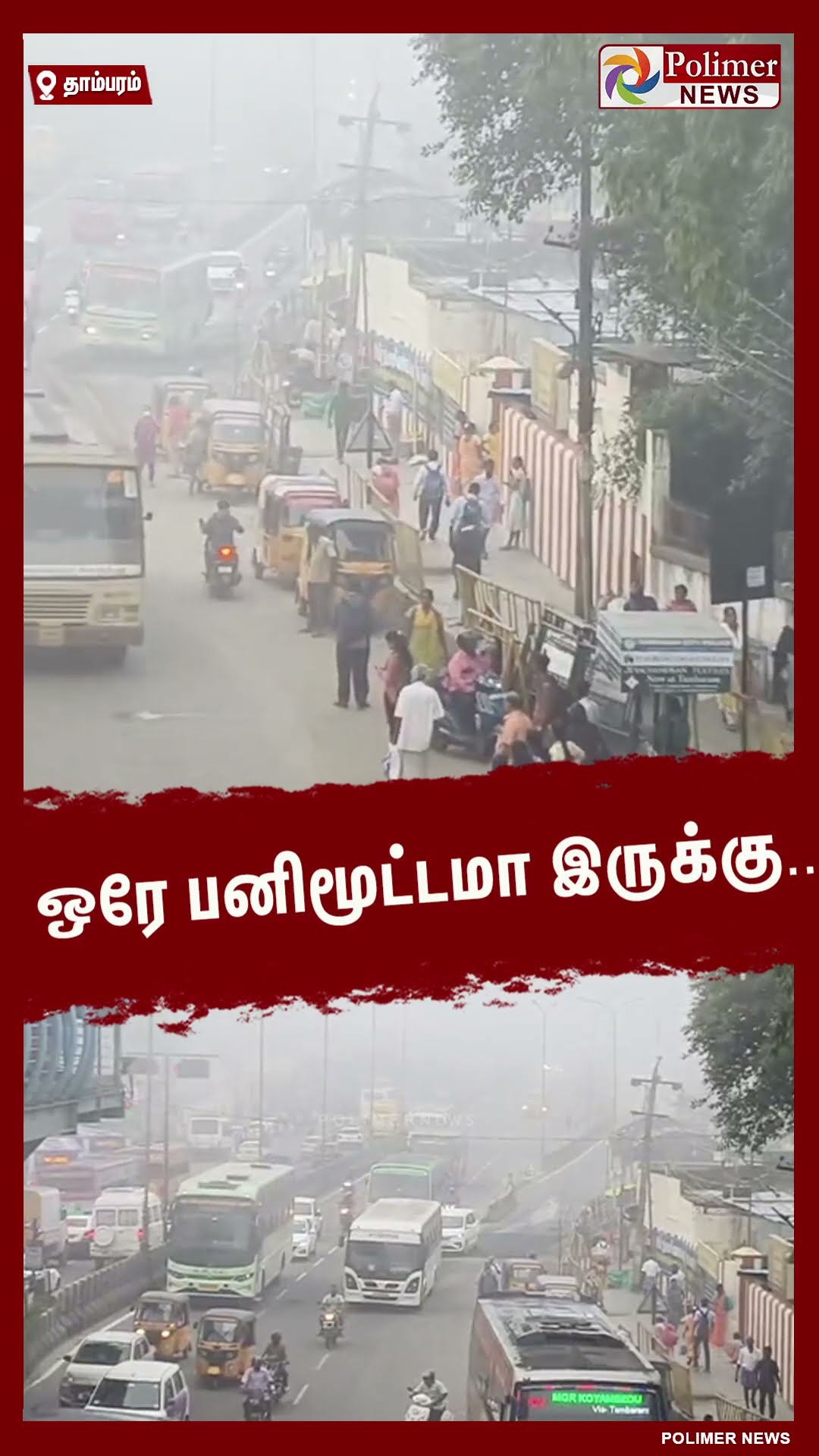 தாம்பரம் ஜிஎஸ்டி சாலையில் கடும் பனிமூட்டம்.. #shorts