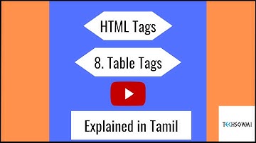 HTML Table Tags Explained in Tamil | Beginner | HTML Tutorials