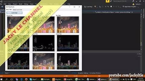 OpenCV Tutorial for Visual Studio 2015 - Tutorial 3 Image filter, detect line, cycle in image.