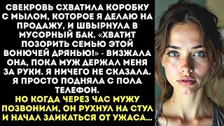 видео: «Твоё мыло — ВОНЮЧАЯ ДРЯНЬ!»: Свекровь ВЫКИНУЛА в мусор всю мою работу, которой я кормила их семью картинка: «Твоё мыло — ВОНЮЧАЯ ДРЯНЬ!»: Свекровь ВЫКИНУЛА в мусор всю мою работу, которой я кормила их семью