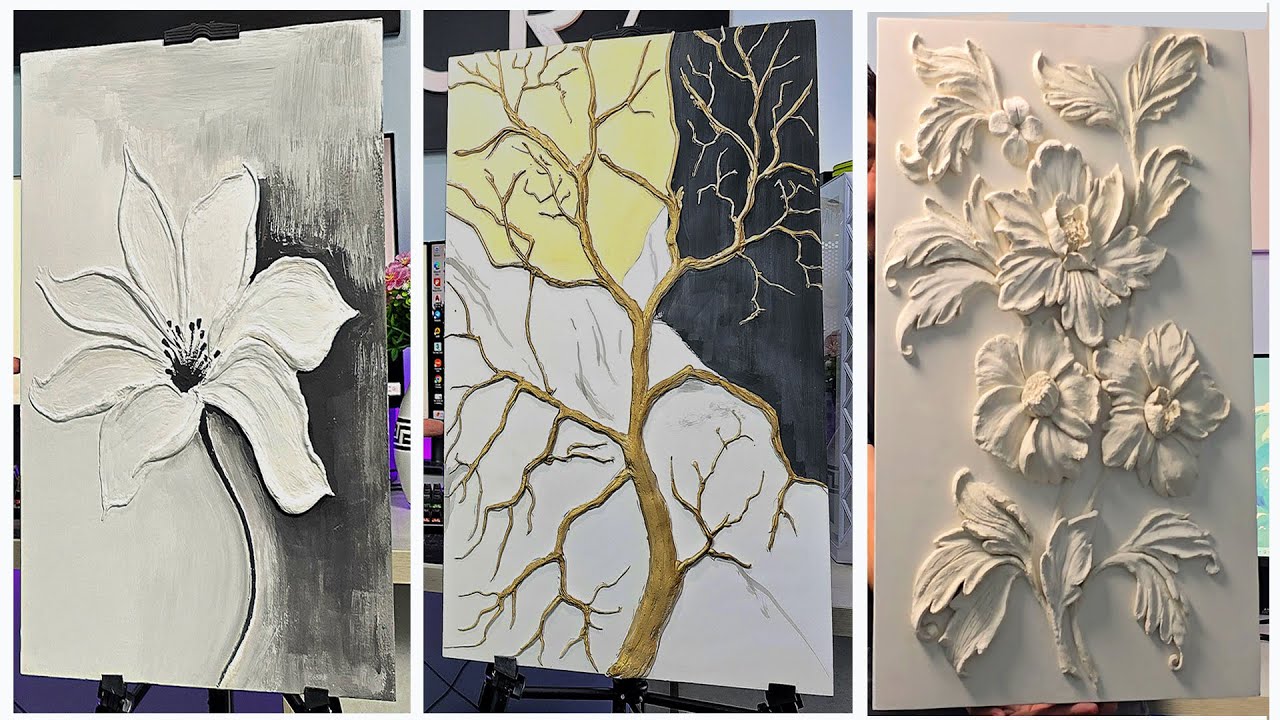 handmade botanical bas reliefs