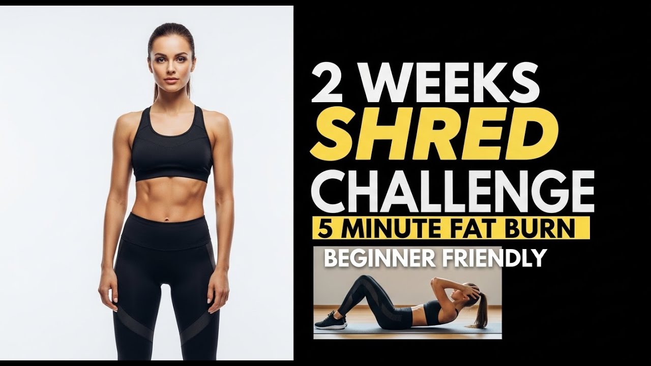2 Weeks Shred Challenge - 5 Minute Fat Burn - Beginner Friendly - YouTube
