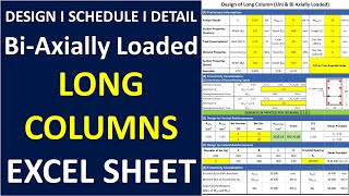 Design of Long & Short Columns By Excel Sheet I Slender Column I RCC Column Design I IS 456-2000 screenshot 1