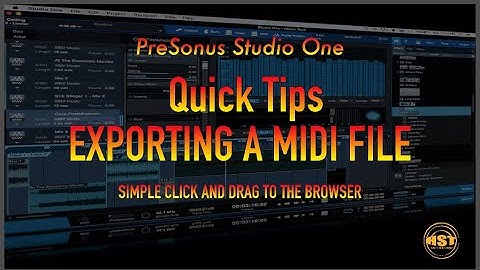 Exporting A MIDI File In Studio One - Home Studio Trainer Show