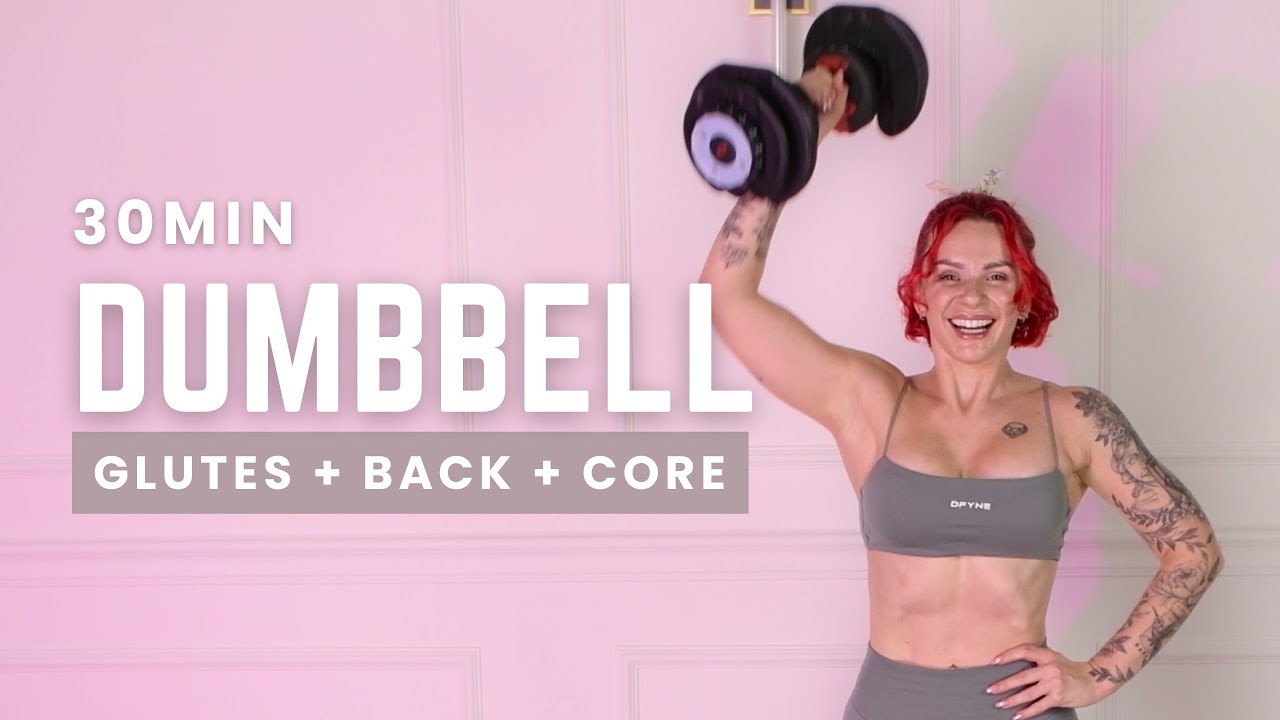 30-Min Dumbbell Strength & Conditioning Workout | Glutes, Back & Core (Day 9)