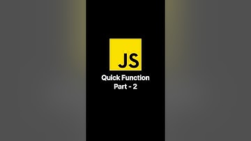 JS Quick Function Part - 2 #shorts #javascript