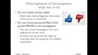 Webinar: The DOs and DON'Ts of Conducting Workplace Investigations 1