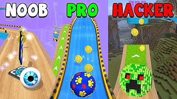 NOOB vs PRO vs HACKER in GOING BALLS ⭕ Did I end up in the world of mincraft?