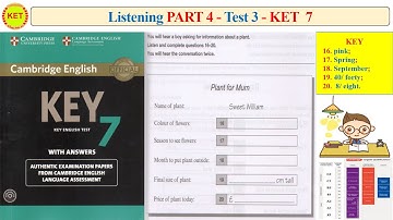 KET 7 Listening Part 4 Test 3 (Transcript + Key)