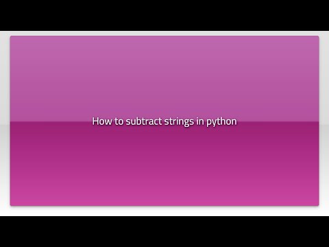 How to subtract strings in python