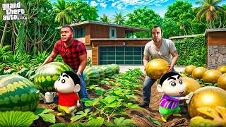 Shinchan & Franklin Build the BIGGEST Watermelon Farm! 🍉😱 | GTA 5 Malayalam